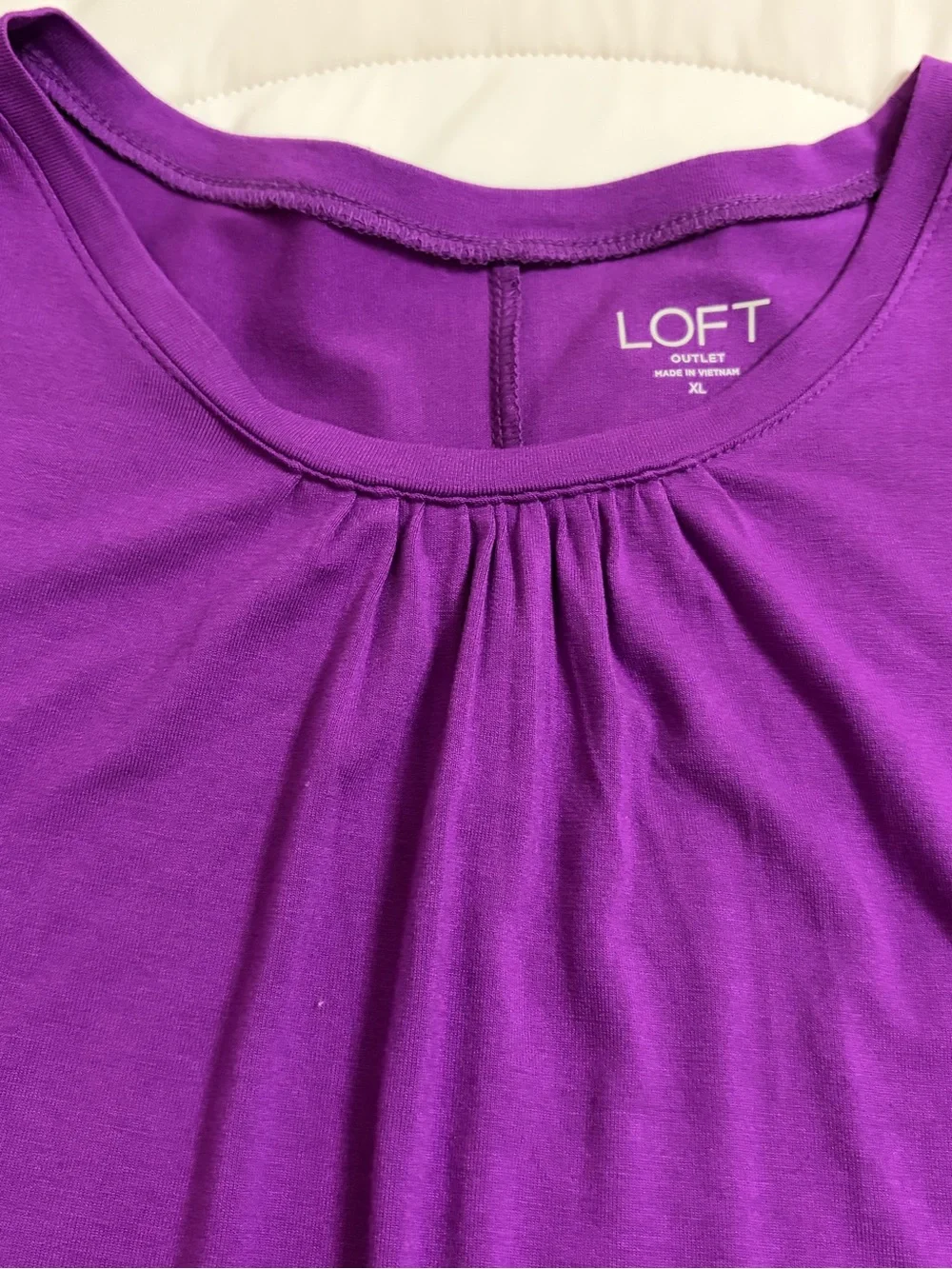NWOT - LOFT Purple Puff Sleeve Tee - xl
